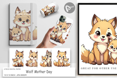 Digital Paper Wolf Mother&#039;s Day Product Image 2