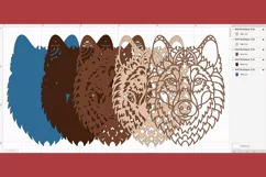 Mandala Wolf Multilayered SVG, Wolf Cricut SVG PNG file Product Image 2