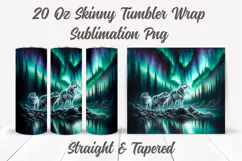 Wolf Tumbler Wrap, Northern Lights Tumbler, Nature Tumbler Product Image 2