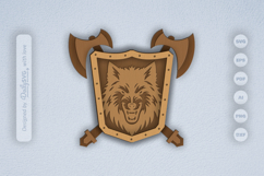 Wolf Shield Layered Laser Cut Product Image 2
