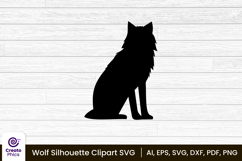 wolf silhouette animal clipart SVG | printable design Product Image 1