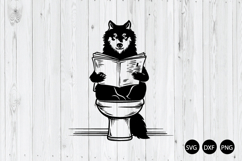 Wolf on Toilet SVG, Funny Animal SVG, Toilet Animal SVG Product Image 1