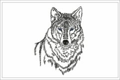 Wolf sketch embroidery design Product Image 1