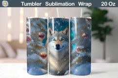 Wolf Christmas Tumbler Sublimation | Winter Animal Tumble Product Image 1