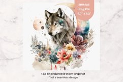  Wolf Tumbler Wrap  Watercolor Animal Tumbler Sublimation 