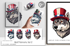 Digital Paper Wolf Patriotic Product Image 1