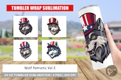 Tumbler Wolf Patriotic Product Image 1