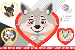 Clipart Heart Wolf Product Image 1