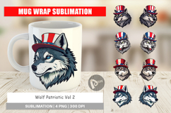 Mug Wrap Wolf Patriotic Product Image 1