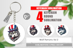 Keychain Wolf Patriotic Product Image 1
