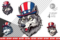 Wolf Patriotic Clipart Product Image 1
