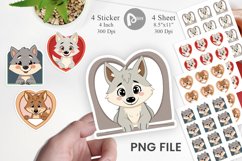 Sticker Heart Wolf Product Image 1