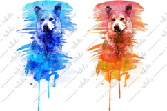 Wolf Watercolor Clipart Sublimation, PNG Product Image 1