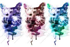 Wolf Watercolor Clipart Sublimation PNG Product Image 2