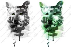 Wolf Watercolor Clipart Sublimation PNG Product Image 1
