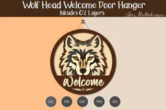 Wolf head welcome door hanger Product Image 3