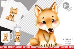 Watercolor Clipart Wolf Wildlife Product Image 1