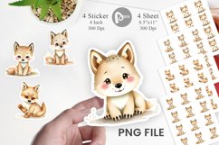 Watercolor Sticker Wolf Wildlife Product Image 1