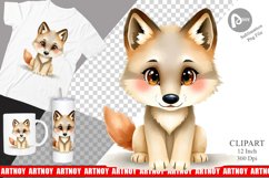 Watercolor Clipart Wolf Wildlife Product Image 1