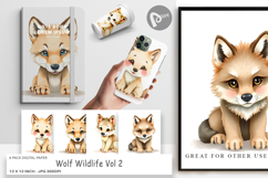 Digital Paper Wolf Wildlife Product Image 1
