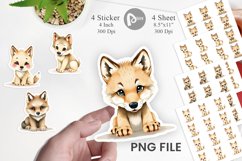 Watercolor Sticker Wolf Wildlife Product Image 1