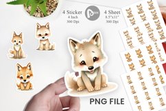 Watercolor Sticker Wolf Wildlife Product Image 1