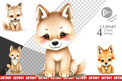 Watercolor Clipart Wolf Wildlife Product Image 1