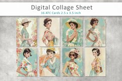 Woman 60&#039;s ATC Cards, Digital collage sheets Product Image 3