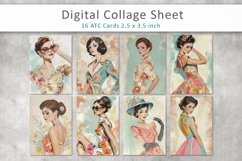 Woman 60&#039;s ATC Cards, Digital collage sheets Product Image 4