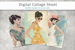 Woman Fashion ATC Cards, Digital collage sheets Product Image 1