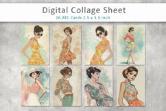 Woman Fashion ATC Cards, Digital collage sheets Product Image 3