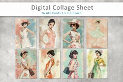 Woman Fashion ATC Cards, Digital collage sheets Product Image 4