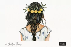 Mediterranean Woman Black Hair | Summer PNG Product Image 1