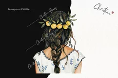 Mediterranean Woman Black Hair | Summer PNG Product Image 2