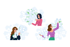 growth woman blossoming tree vector Product Image 1