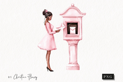 Watercolor Pink Mailbox | Letter Clipart Product Image 1