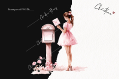 Watercolor Pink Mailbox | Letter Clipart Product Image 2