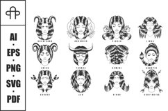 Woman character zodiac vector illustration Product Image 5