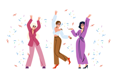 happiness woman confetti vector Product Image 1