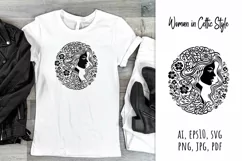 Woman,  celtic,  style,  svg,  folk design, silhouette, laser cut, paper cut,  sublimation,  t-shirt design, mug design, tumbler design, pillow design,  can  glass,  stamp,  stencil,  pet, craft, jpg, svg, pdf, ai, vector, png,