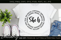She Is Strong Fearless Brave Empowered Independent Kind SVG Product Image 7