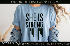 She Is Strong SVG Cut file Self Love Positive Quote SVG Product Image 5