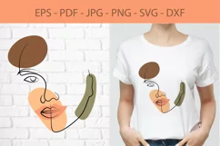 Abstract Woman Face Line Art SVG, sublimation design Product Image 1