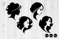 Woman Face SVG, Woman Silhouette SVG, Beautiful Woman SVG Product Image 1