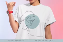 Woman Face SVG PNG Design One Line Drawing Monoline SVG