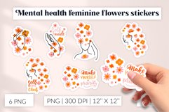 Woman mental health flowers stickers. Feminine mental health Product Image 1