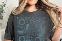 Boho Thanksgiving Floral Turkey PNG | Fall Wildflower Turkey Product Image 4