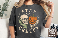 Stay Creepy PNG, Retro Dripping Skeleton Halloween Png Product Image 1