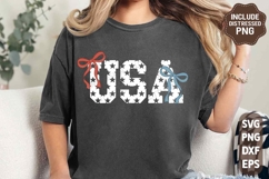 Distressed USA Svg Png | Patriotic Coquette Png Product Image 1