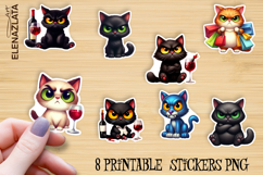 Sarcastic Cat Sticker| Cute Printable Halloween Stickers Product Image 1